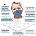 (4 Pack) Kids Organic Indigo Tencel Nanotechnology Kids Mask Reusable 3-ply
