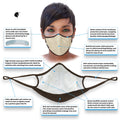 (4 Pack) Unicorn Natural Linen (Brown Band) Nanotechnology Mask Reusable 3-ply