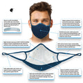 (4 Pack) Unicorn Sport Blue Nanotechnology Mask Reusable 3-ply