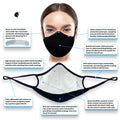 (4 Pack) Unicorn Black Tencel Nanotechnology Mask Reusable 3-ply