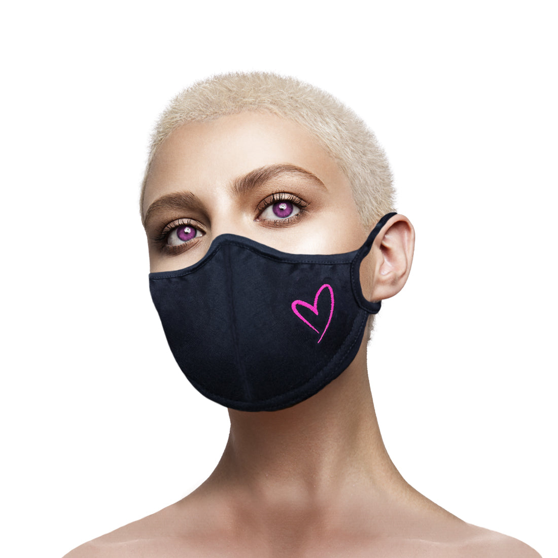Heart Embroidered Nanotechnology Mask Reusable 3-ply