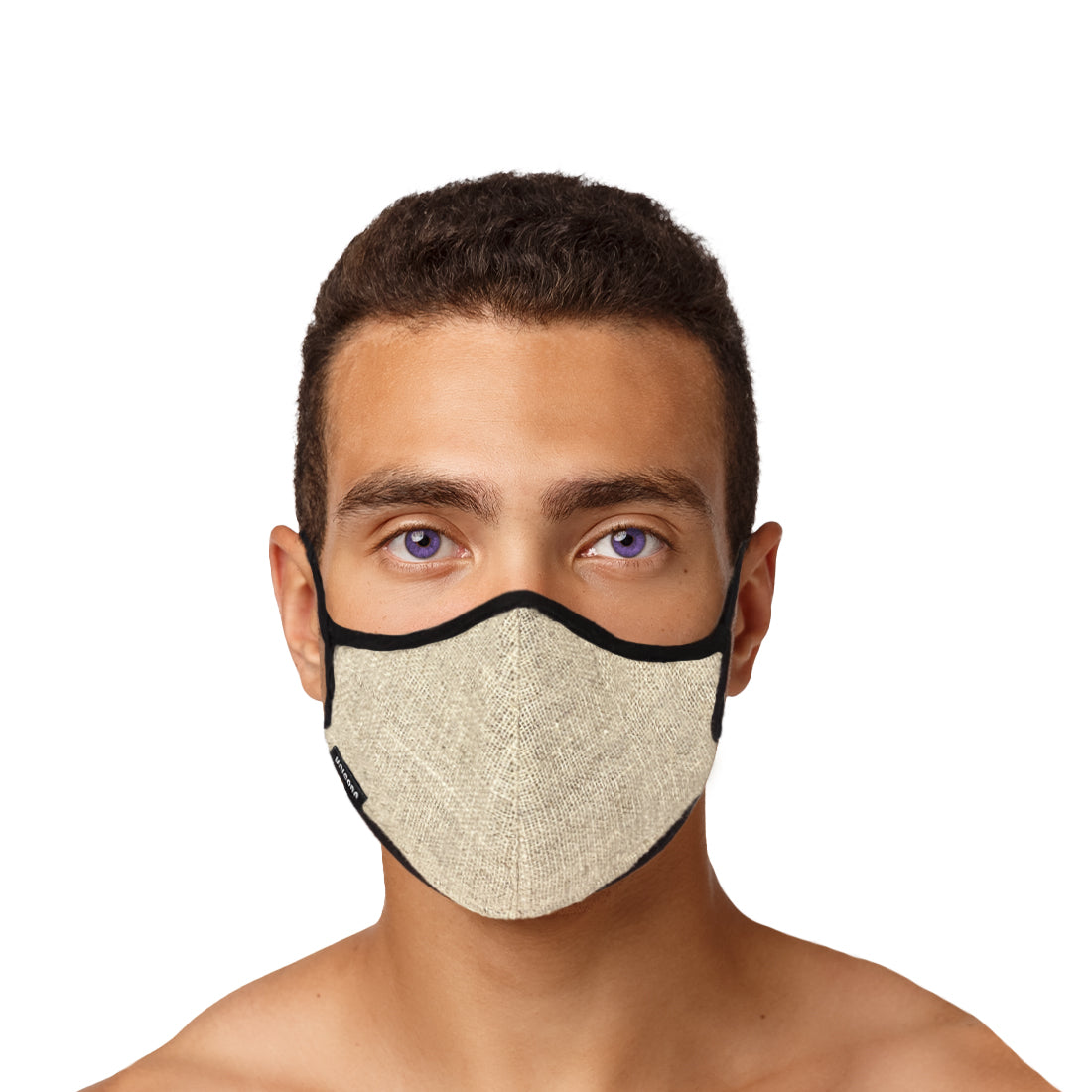 Unicorn Natural Linen (Black Band) Nanotechnology Mask Reusable 3-ply